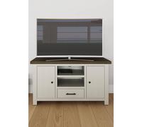 Fwstyle 2 Door 1 Drawer Open Shelf Handmade Solid Reclaimed Truffle Pine Tv Unit In Brown