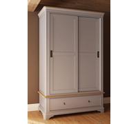 Fwstyle 2 Door 1 Drawer Sliding 1.2M Combination Wardrobe Grey Painted Oak Grey One Size