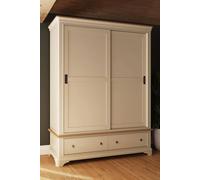 Fwstyle 2 Door 2 Drawer 1.5M Combination Sliding Wardrobe Painted Putty Oak In Beige Beige One Size