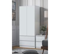 2 Door 2 Drawer Combination Wardrobe Matt White - Stora FWStyle White One Size