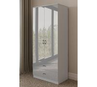 Fwstyle 2 Door 2 Drawer High Gloss Grey Combination Wardrobe Grey
