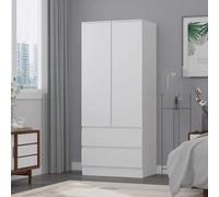 Fwstyle 2 Door 2 Drawer Matt White Combination Wardrobe Scratch Resistant Soft Closing