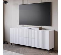 Fwstyle 2 Door 2 Drawer Matt White Scalloped Sideboard Tv Unit White One Size