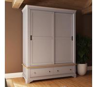 FWSTYLE 2 Door 2 Drawer Sliding 1.5M Combination Wardrobe Grey Painted Oak