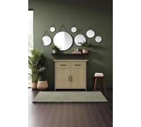 FWStyle 2 Door 2 Drawer Small Solid Pine Sideboard in Brown FWStyle Brown