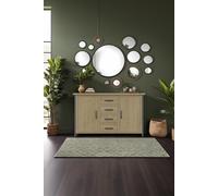 FWStyle 2 Door 4 Drawer Large Solid Pine Sideboard in Brown FWStyle Brown