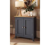 Fwstyle 2 Door Compact Painted Oak Sideboard - Graphite Blue Blue One Size
