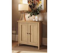 2 Door Compact Sideboard Natural Oak Finish FWStyle Brown One Size