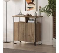 Fwstyle 2 Door Dark Oak Sideboard Storage Unit In Brown Brown