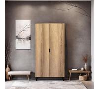 Fwstyle 2 Door Double Wardrobe Cracked Oak Fast Click Assembly