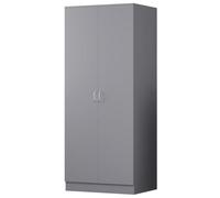 Fwstyle 2 Door Double Wardrobe Grey Scratch Resistant Storage