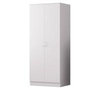 Fwstyle 2 Door Double Wardrobe White Scratch Resistant Storage White One Size