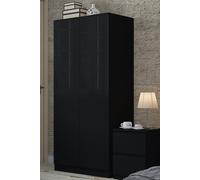 FWStyle Black Gloss Modern 2 Door Wardrobe, black