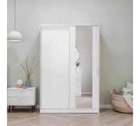 Fwstyle 2 Door Mirrored Sliding Wardrobe Matt White