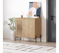 FWStyle 2 Door Sideboard Cabinet Sapphire Oak Modern Design in Brown FWStyle Brown