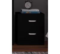 FWStyle 2 Drawer Bedside Table Matt Black Tunis FWStyle Black