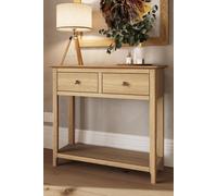 FWStyle 2 Drawer Console Table Natural Oak Large in Brown FWStyle Brown