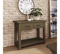 FWSTYLE 2 Drawer Console Table Solid Natural Reclaimed Pine