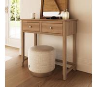 Fwstyle 2 Drawer Dressing Table Vanity Makeup Natural Oak (H) 80Cm (W) 90Cm (D) 40Cm