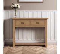 Fwstyle 2 Drawer Large Console Table Solid Oak