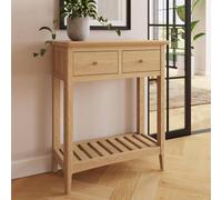 Fwstyle 2 Drawer Ready Assembled Natural Ash Console Table In Brown Brown