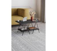 Fwstyle 2 Tier Coffee Table Scratch Resistant Black Metal Frame Anthracite Grey Grey One Size