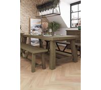 2M Fixed Top Dining Table Natural Reclaimed Pine FWStyle Brown One Size