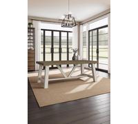 Fwstyle 2M Fixed Top Solid Pine Dining Table With Free Extension Leafs In Brown Brown One Size