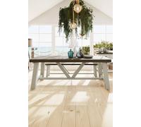 2M Handmade Solid Reclaimed Pine Large Dining Table FWStyle Cream One Size
