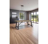 Fwstyle 2M Solid Pine Modern Fixed Top Dining Table In Brown Brown One Size