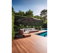 Fwstyle 3.5X3.5M Garden Parasol Standing Grey Cantilever Square Base Weather Resistant In Dark Grey Dark Grey One Size