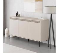 Fwstyle 3 Door Large Sideboard Sandstone Modern Design In Beige Beige