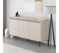 FWStyle 3 Door Large Sideboard Sandstone Modern Design in Beige FWStyle Beige