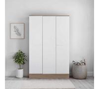 Fwstyle 3 Door Triple Wardrobe Two Tone White & Oak