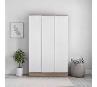 Fwstyle 3 Door Triple Wardrobe Two Tone White & Oak White One Size