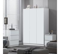 FWSTYLE 3 Door Wardrobe Triple Matt White Push Open Soft Close