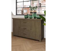 3 Drawer 2 Door Large Sideboard Solid Natural Reclaimed Pine Handmade FWStyle Brown One Size