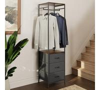 Fwstyle 3 Drawer 3 Tier Storage Coat Rack Metal Frame