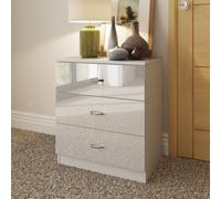 Fwstyle 3 Drawer Bedside Chest Of Drawers White Gloss Nightstand