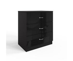 Fwstyle 3 Drawer Chest Of Drawers Gloss Black