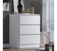 Fwstyle 3 Drawer Matt White Chest Of Drawers Scratch Resistant
