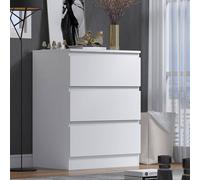 Fwstyle 3 Drawer Matt White Chest Of Drawers Scratch Resistant White One Size