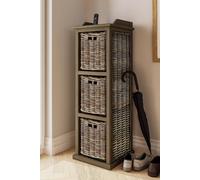 Fwstyle 3 Drawer Storage Unit Kubu Rattan Mahogany Ready Assembled Handmade In Brown Brown