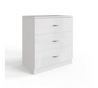 Fwstyle 3 Drawer White Gloss Chest Of Drawers