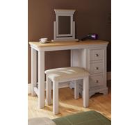 Fwstyle 3 Piece Dressing Table Set Solid Oak Dove Grey Painted Finish Grey One Size