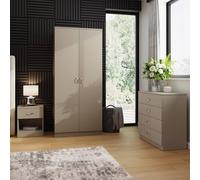 FWStyle 3 Piece Putty Bedroom Furniture Set in Beige FWStyle Beige