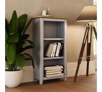 Fwstyle 3 Tier Bookcase Storage Rack Shelving Unit Ready Assembled Dove Grey & Oak (H) 82 (W) 45 (D) 23Cm