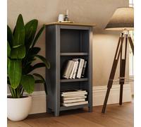 Fwstyle 3 Tier Bookcase Storage Rack Shelving Unit Ready Assembled Graphite Blue & Oak (H) 82 (W) 45 (D) 23Cm