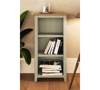FWStyle 3 Tier Oak Veneer Bookcase Assembled Display Unit Sage Green Storage Rack FWStyle Green