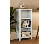 Fwstyle 3 Tier Oak Veneer Bookcase Cream Linen Cream